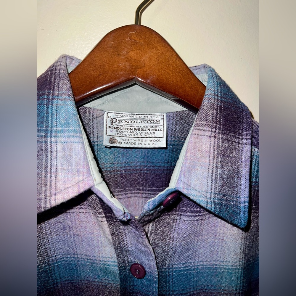Pendleton Purple Plaid Button Up - image 2